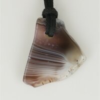 Agaat botswana doorboord + koord