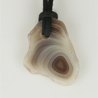 Agaat botswana doorboord + koord