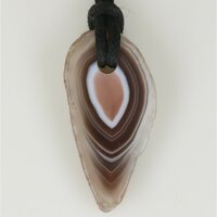 Agaat botswana doorboord + koord