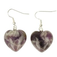 Amethist hartje oorbellen 20x20x13 mm