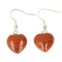 Jaspis rood oorbellen  ca 15x15x11 mm