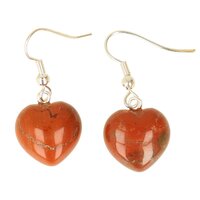 Jaspis rood oorbellen  ca 15x15x11 mm