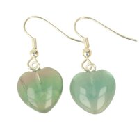 Fluoriet hartje oorbellen 15x15x10 mm