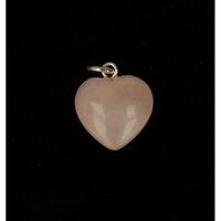 Rozenkwarts hartje hanger ca 1.5 cm