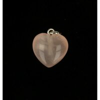 Rozenkwarts hartje hanger ca 1.5 cm