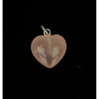 Rozenkwarts hartje hanger ca 1.5 cm