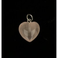 Rozenkwarts hartje hanger ca 1.5 cm
