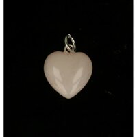 Rozenkwarts hartje hanger ca 1.5 cm