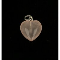 Rozenkwarts hartje hanger ca 1.5 cm