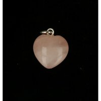 Rozenkwarts hartje hanger ca 1.5 cm