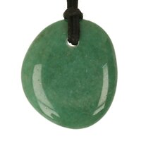 Aventurijn groen doorboord + koord