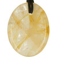 Agnitiet hematiet in kwarts plat doorboord + koord