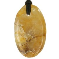 Agnitiet hematiet in kwarts plat doorboord + koord