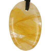 Agnitiet hematiet in kwarts plat doorboord + koord