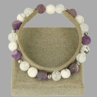 Armbanden Fire and ice kwarts amethist en howliet