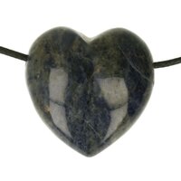 Sodaliet hart doorboord inclusief koord