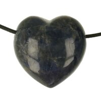 Sodaliet hart doorboord inclusief koord