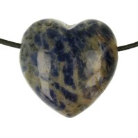 Sodaliet hart doorboord inclusief koord