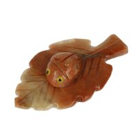 Speksteen uit Peru Lieveheersbeestjes op blad