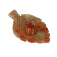 Speksteen uit Peru Lieveheersbeestjes op blad