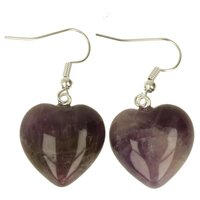 Amethist hartje oorbellen 20x20x13 mm