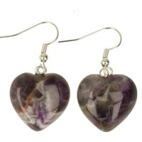 Amethist hartje oorbellen 20x20x13 mm