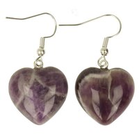 Amethist hartje oorbellen 20x20x13 mm