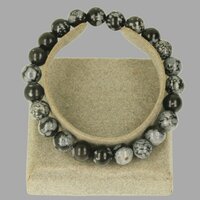 Sneeuwvlok Obsidiaan armband
