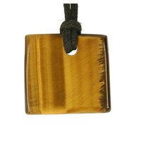 Tijgeroog ( goud ) doorboord + koord