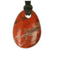 Regenboog Jaspis doorboord + koord